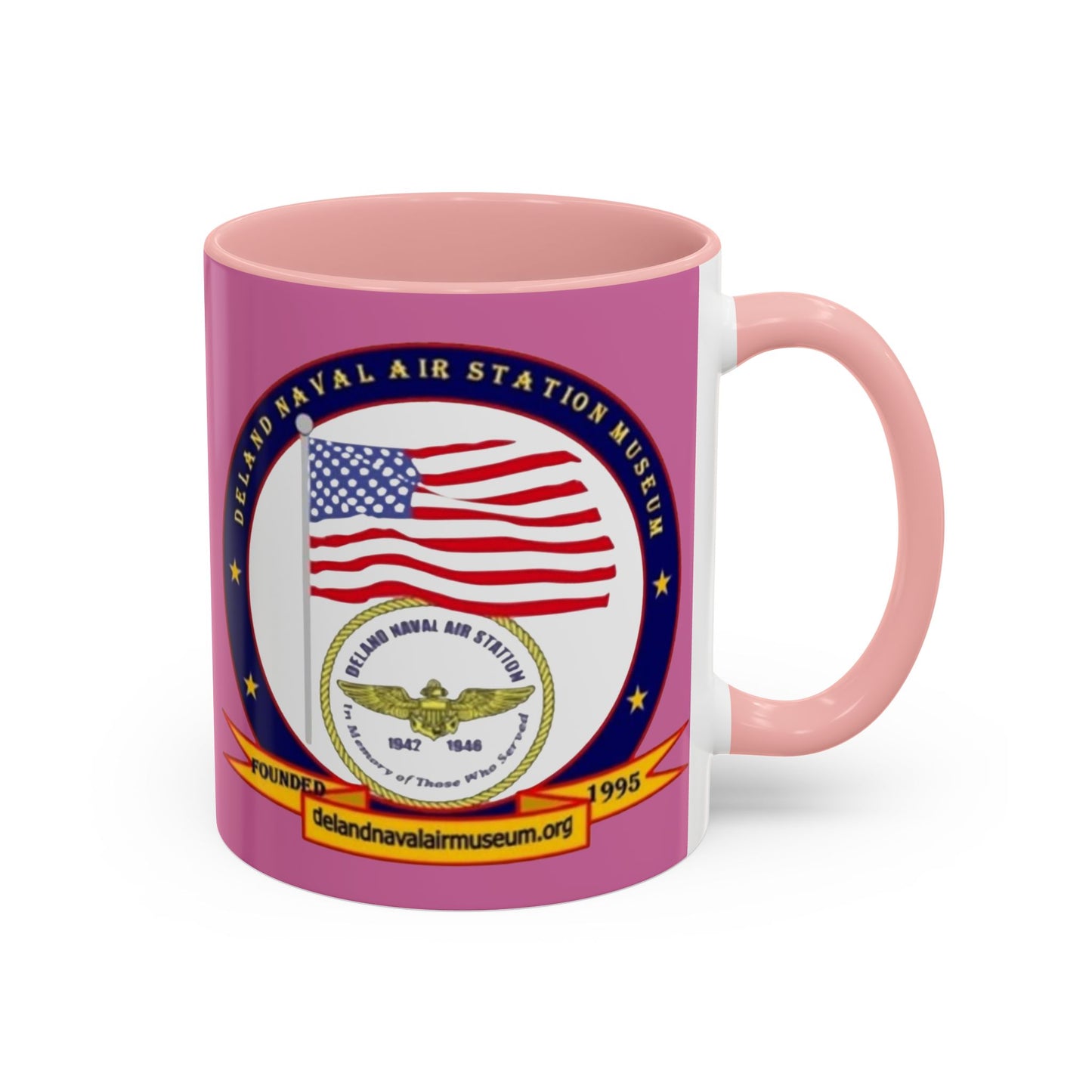 DeLand Naval Air Station Museum Pink Accent Mug by theGreenDragonTavern.shop