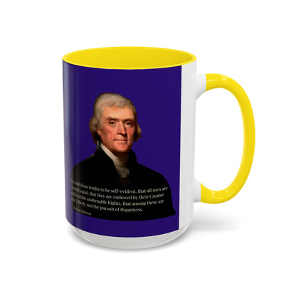 We hold these truths to be self-evident Dark Purple Accent Mug by theGreenDragonTavern.shop