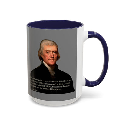 We hold these truths to be self-evident Grey Accent Mug by theGreenDragonTavern.shop