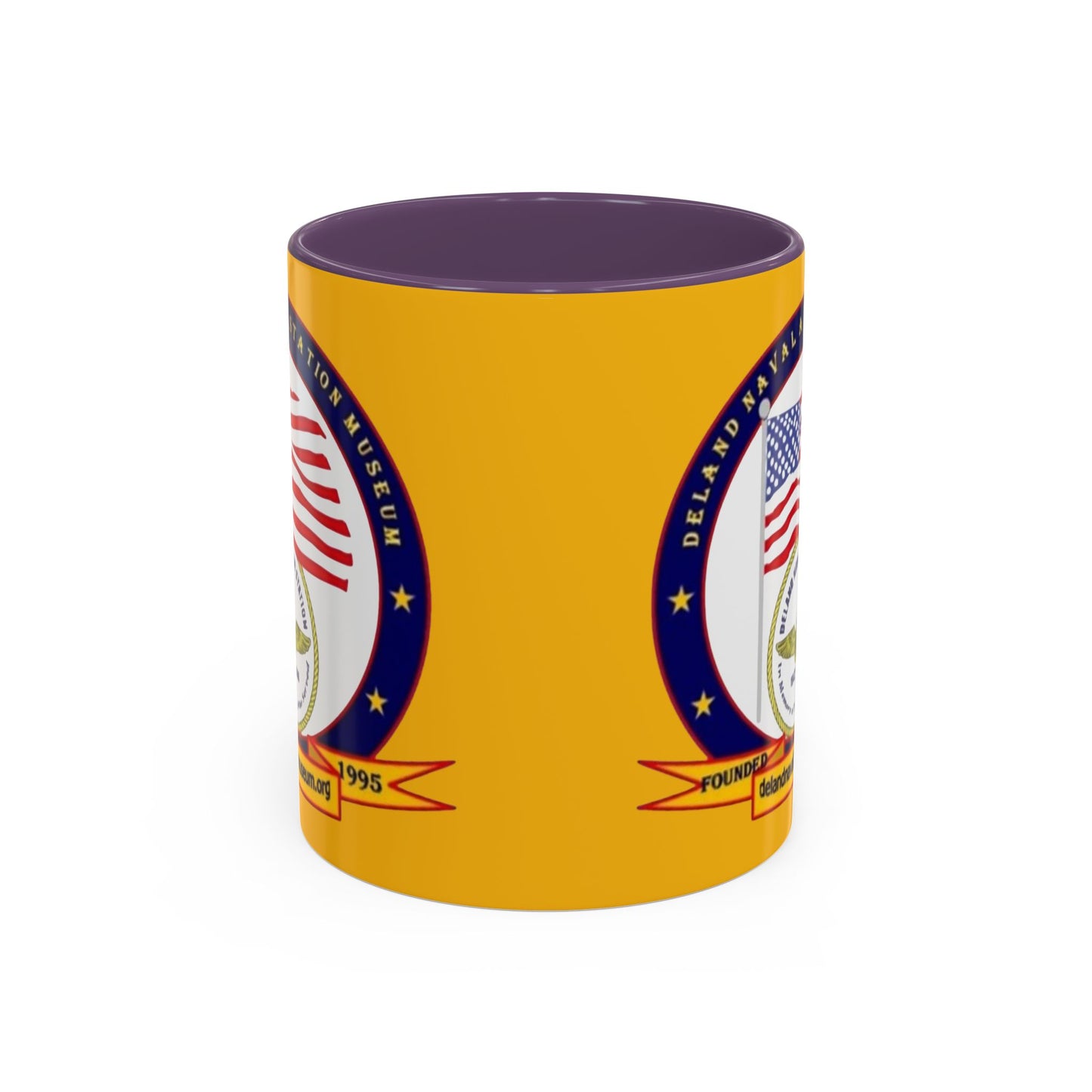 DeLand Naval Air Station Museum Yellow Accent Mug by theGreenDragonTavern.shop