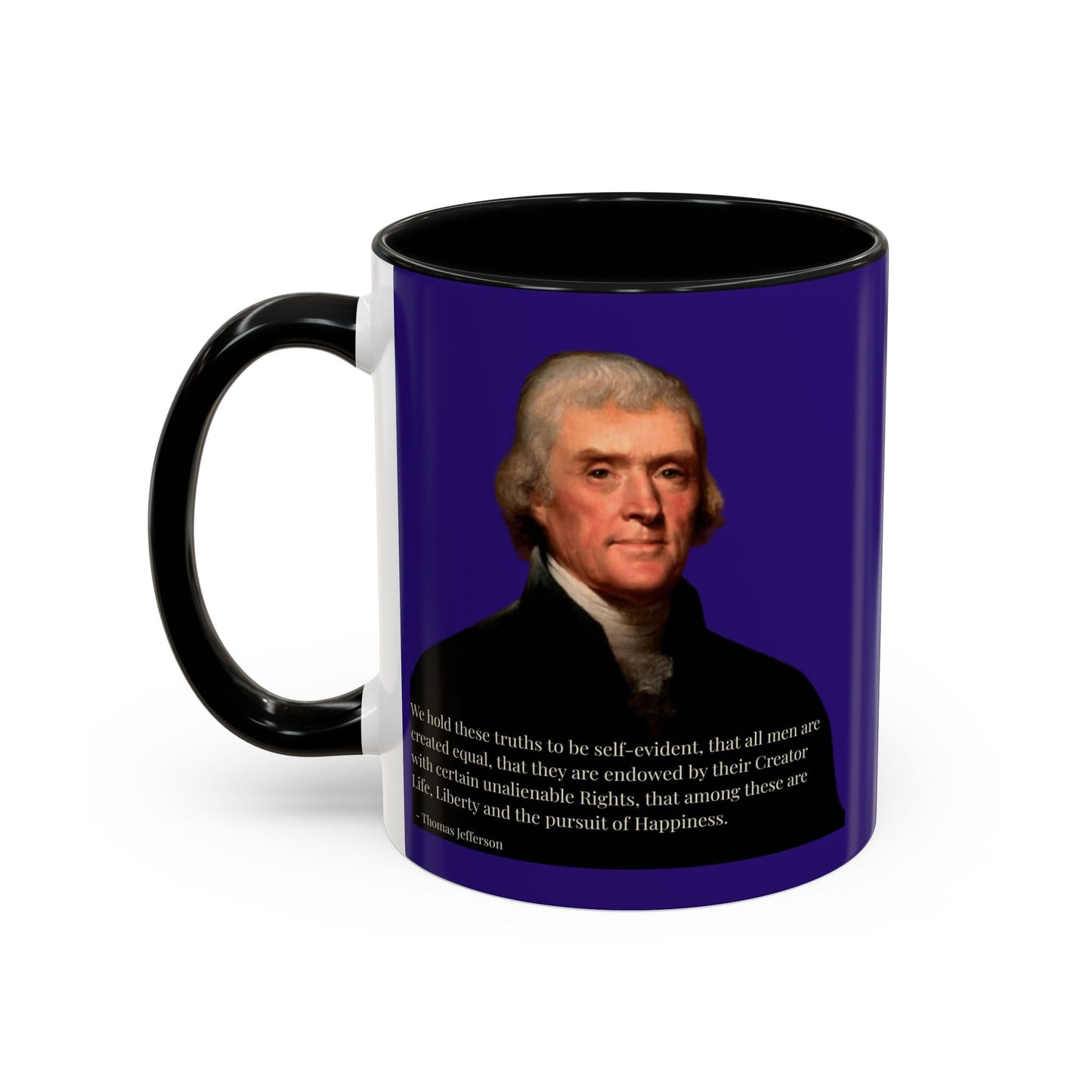 We hold these truths to be self-evident Dark Purple Accent Mug by theGreenDragonTavern.shop