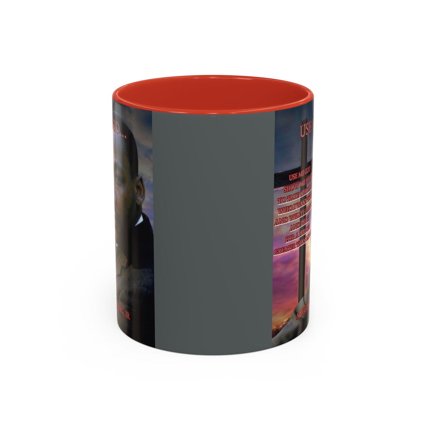 Use Me God, MLK Jr Grey Accent Mug by theGreenDragonTavern.shop
