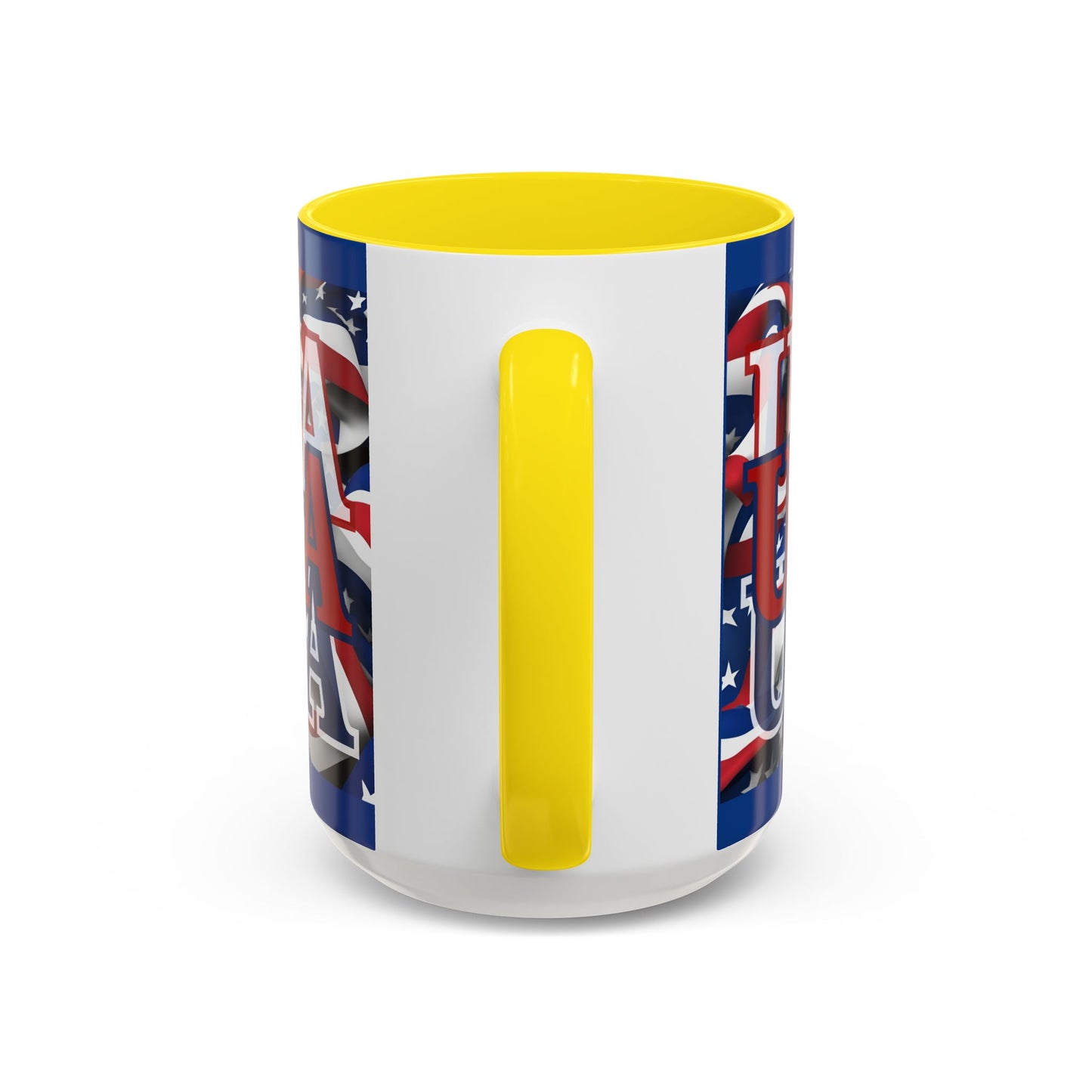 USA Red font Center Patriot Blue Accent Mug by theGreenDragonTavern.shop