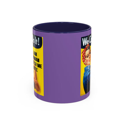 I Am Woman Watch Me Vote Rosie Light Purple Accent Mug by theGreenDragonTavern.shop