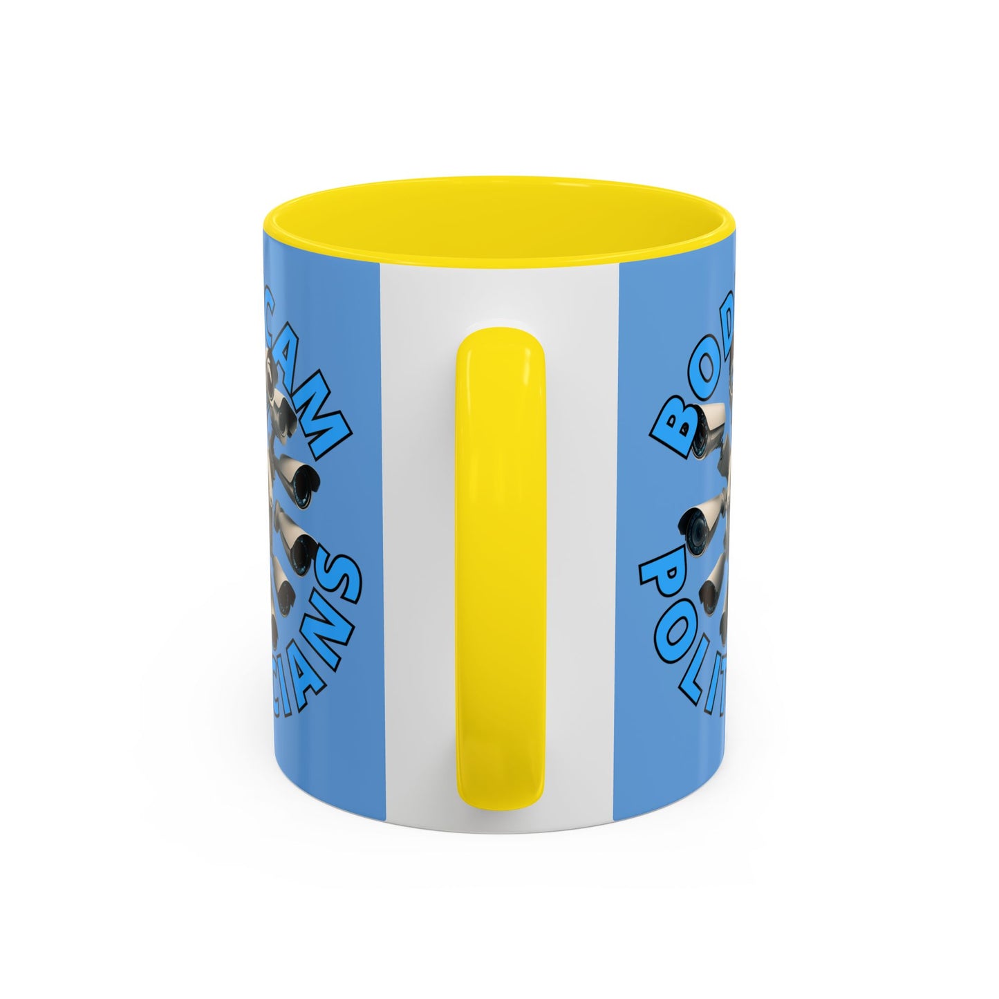 Bodycam the Politicians Cameras Blue Accent Mug by theGreenDragonTavern.shop