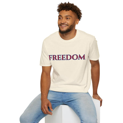 Freedom, Red font, Light colors Unisex T-Shirt by theGreenDragonTavern.shop