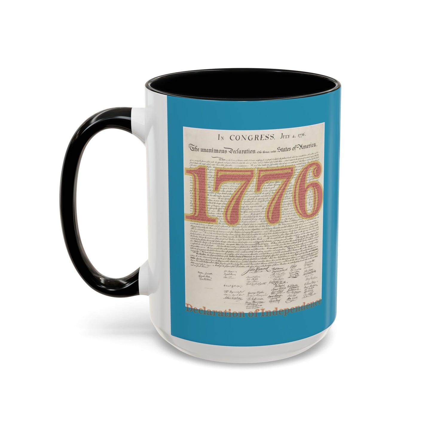 Declaration of Independence Turquoise Accent Mug by theGreenDragonTavern.shop