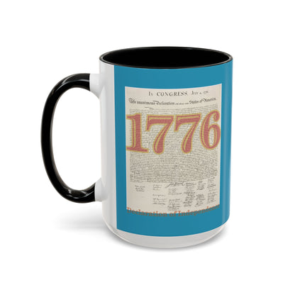 Declaration of Independence Turquoise Accent Mug by theGreenDragonTavern.shop