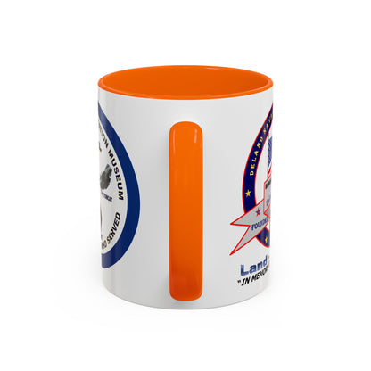 DNASM 2-sided, Founding & Student Art w/Navy Ring White Accent Mug by theGreenDragonTavern.shop