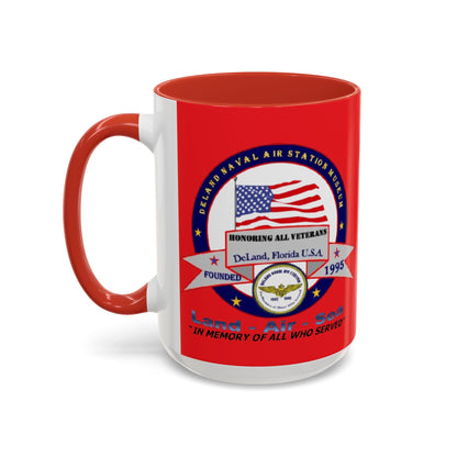 DNASM 2-sided, Founding & Student Art Red Accent Mug by theGreenDragonTavern.shop