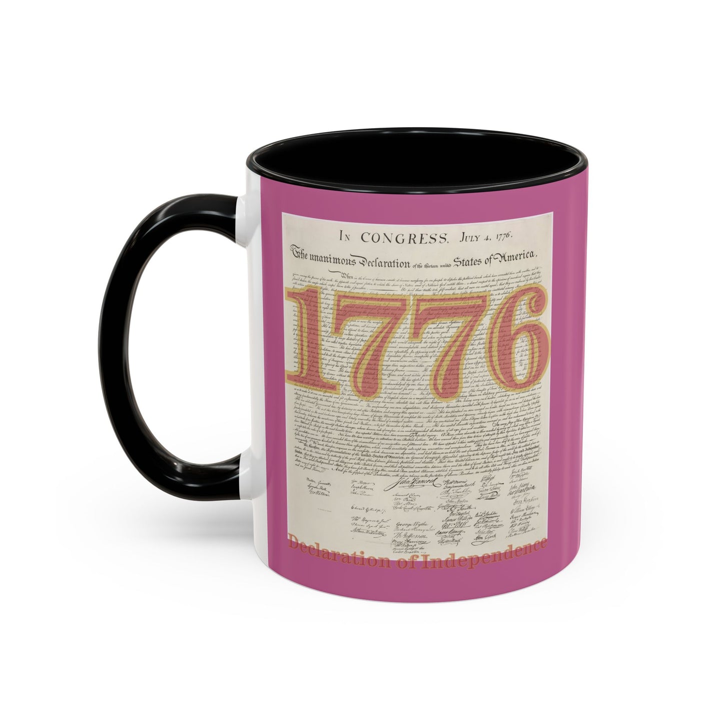 Declaration of Independence Pink Accent Mug by theGreenDragonTavern.shop