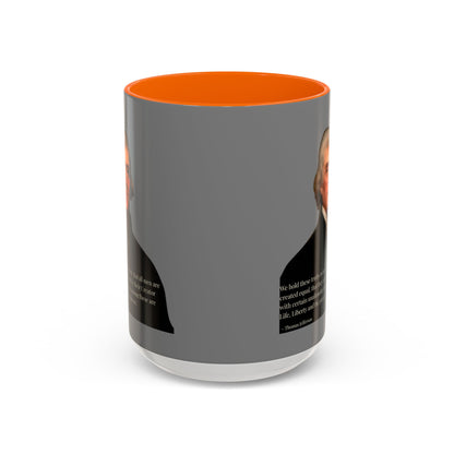 We hold these truths to be self-evident Grey Accent Mug by theGreenDragonTavern.shop