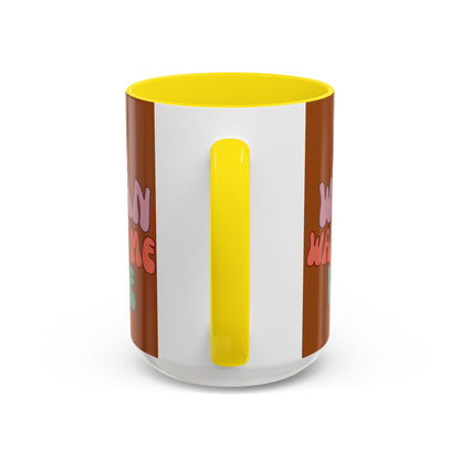 I Am Woman Watch Me Vote Brown Accent Mug by theGreenDragonTavern.shop