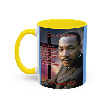 Use Me God, MLK Jr Blue Accent Mug by theGreenDragonTavern.shop