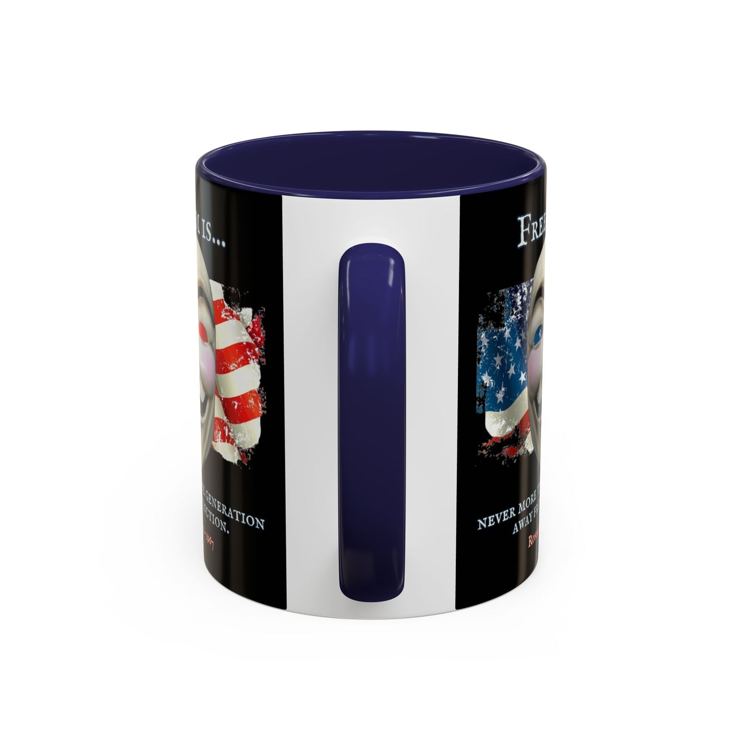Ronald Reagan Freedom Vendetta Black Accent Mug by theGreenDragonTavern.shop
