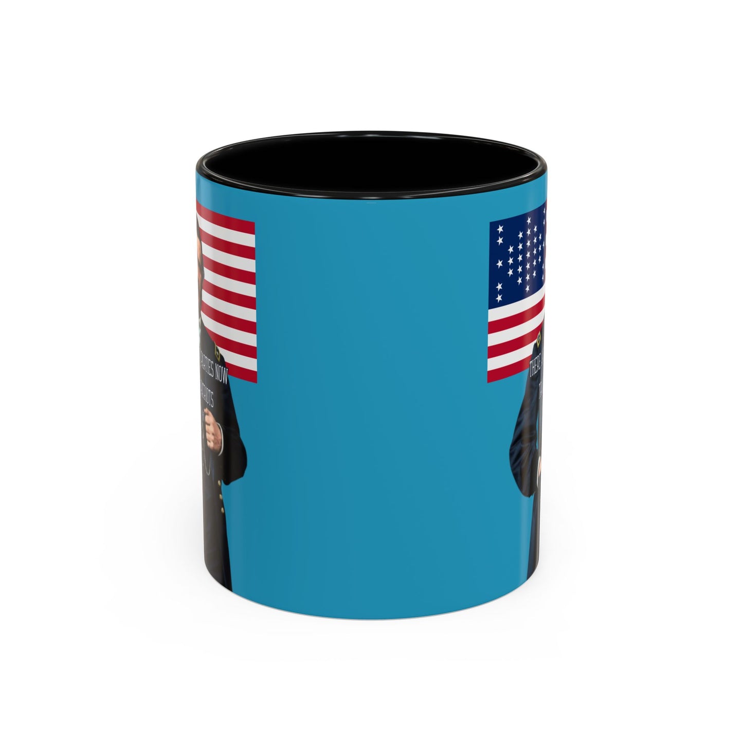 "Traitors and Patriots" Ulysses Grant Turquoise Accent Mug by theGreenDragonTavern.shop