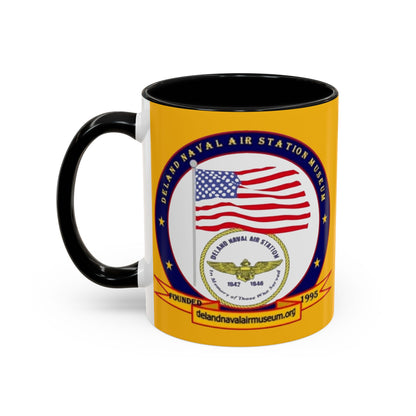 DeLand Naval Air Station Museum Yellow Accent Mug by theGreenDragonTavern.shop
