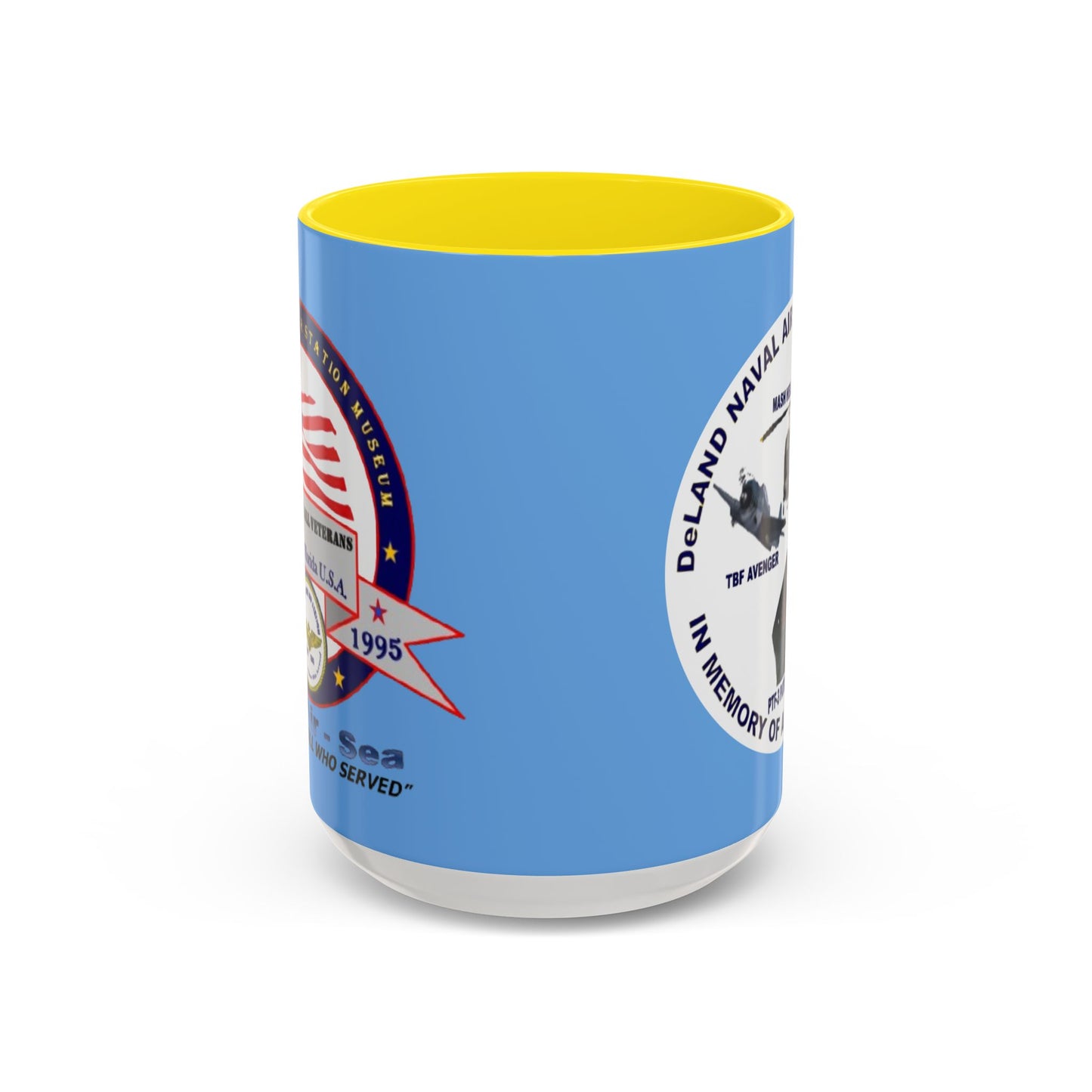 DNASM 2-sided, Founding & Student Art w/WhiteBG Light Blue Accent Mug by theGreenDragonTavern.shop