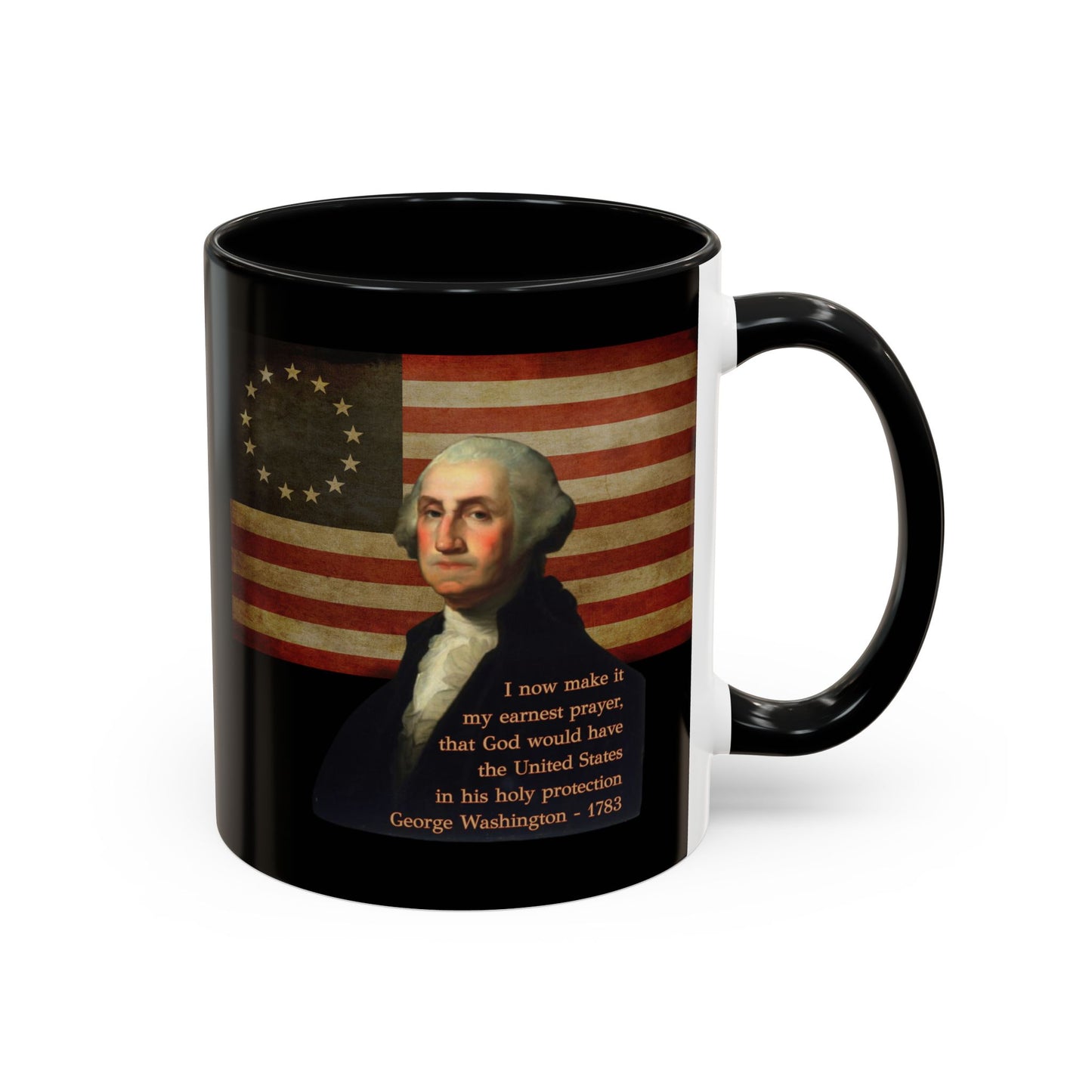 Washington's Earnest Prayer Black Accent Mug by theGreenDragonTavern.shop