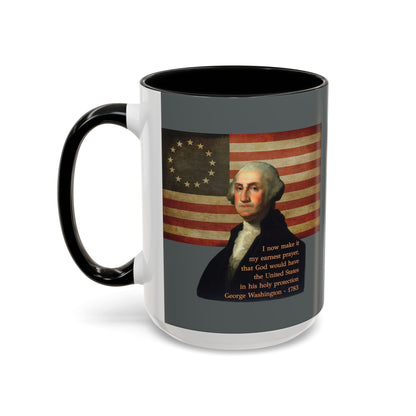 Washington's Earnest Prayer Grey Accent Mug by theGreenDragonTavern.shop