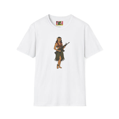 Hula Girl Packin' Heat Light colors Unisex T-Shirt by theGreenDragonTavern.shop