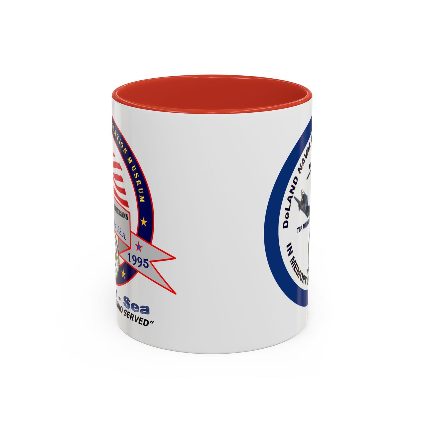 DNASM 2-sided, Founding & Student Art w/Navy Ring White Accent Mug by theGreenDragonTavern.shop