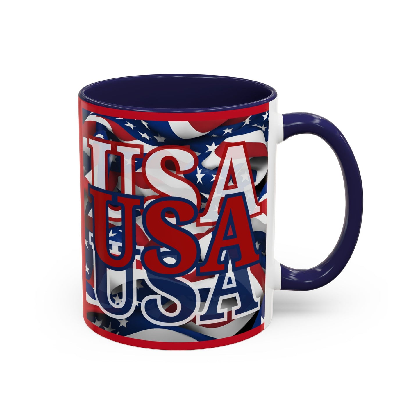 USA Red font Center Patriot Red Accent Mug by theGreenDragonTavern.shop