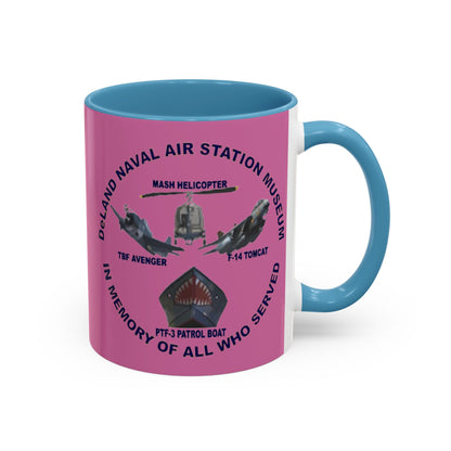 DNASM 2-sided, Founding & Student Art Pink Accent Mug by theGreenDragonTavern.shop
