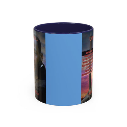 Use Me God, MLK Jr Blue Accent Mug by theGreenDragonTavern.shop