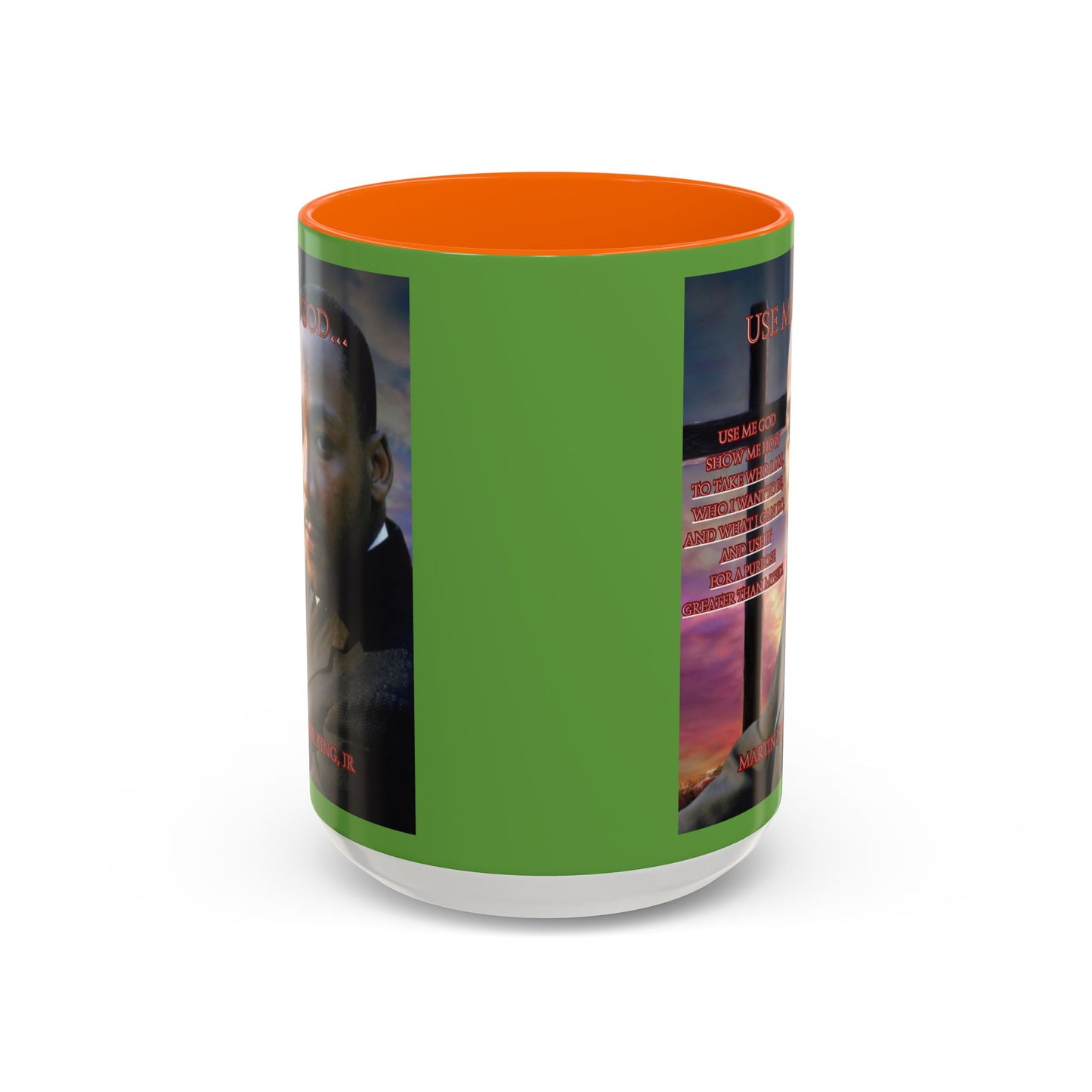 Use Me God, MLK Jr Green Accent Mug by theGreenDragonTavern.shop