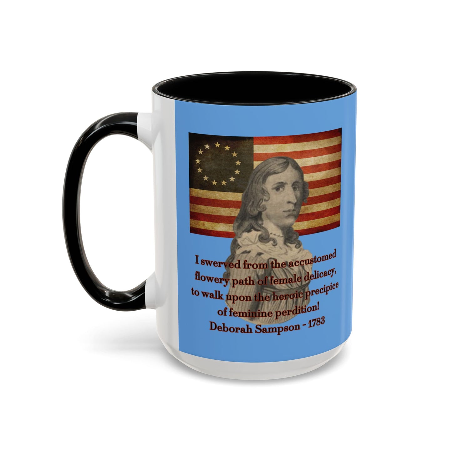 Deborah Sampson, America's Mulan Light Blue Accent Mug by theGreenDragonTavern.shop
