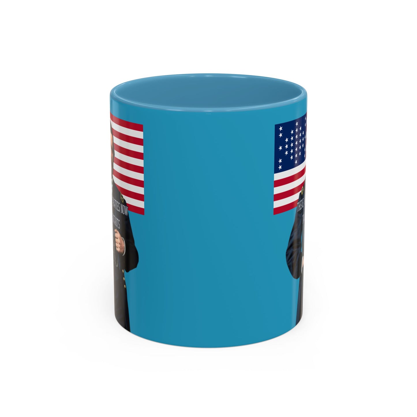 "Traitors and Patriots" Ulysses Grant Turquoise Accent Mug by theGreenDragonTavern.shop