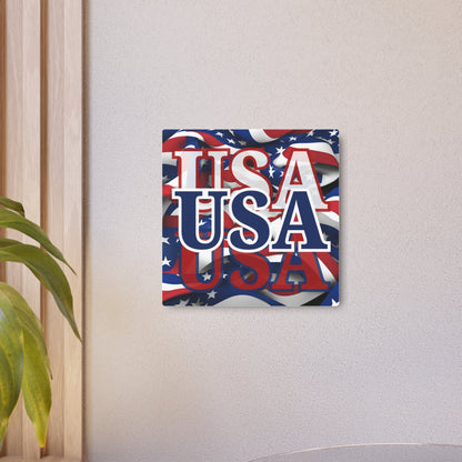 USA! USA! USA Blue Center Metal Art Sign by theGreenDragonTavern.shop