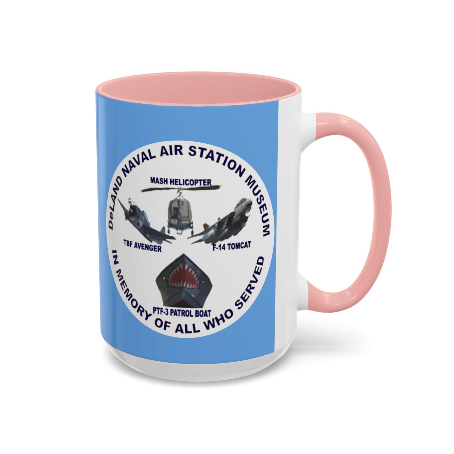 DNASM 2-sided, Founding & Student Art w/WhiteBG Light Blue Accent Mug by theGreenDragonTavern.shop