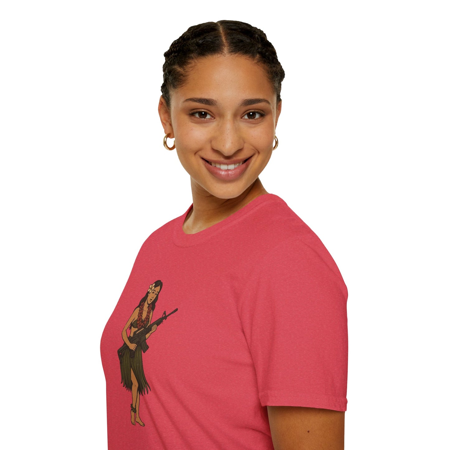Hula Girl Packin' Heat Light colors Unisex T-Shirt by theGreenDragonTavern.shop