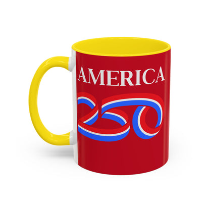 America 250 Red Accent Mug by theGreenDragonTavern.shop