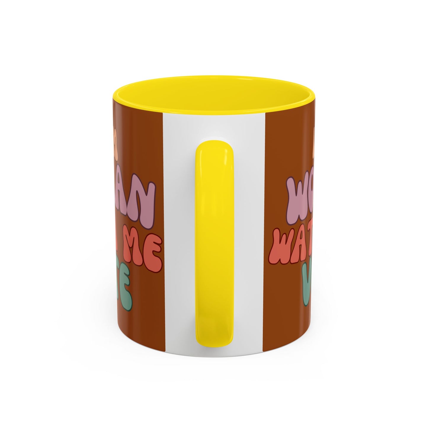I Am Woman Watch Me Vote Brown Accent Mug by theGreenDragonTavern.shop