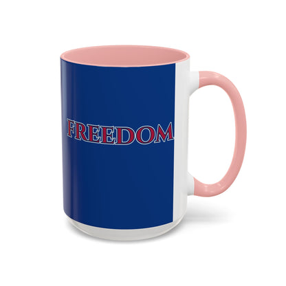 Freedom, Dark Blue Accent Mug by theGreenDragonTavern.shop