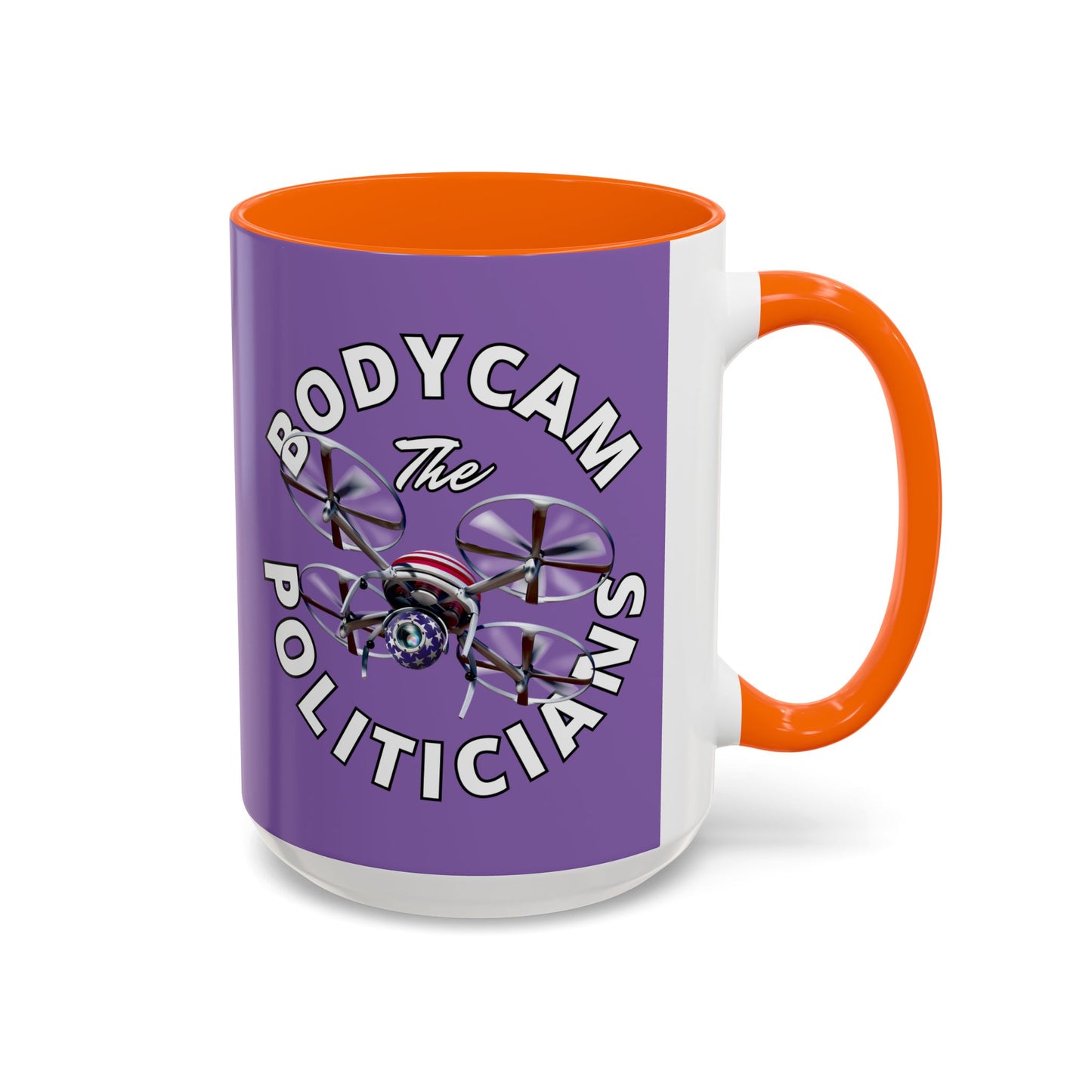 Bodycam the Politicians Drone Light Purple Accent Mug by theGreenDragonTavern.shop