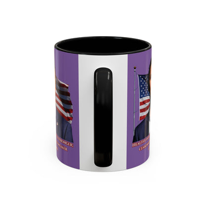 Charlie Kirk, Healthy Debate Light Purple Accent Mug by theGreenDragonTavern.shop