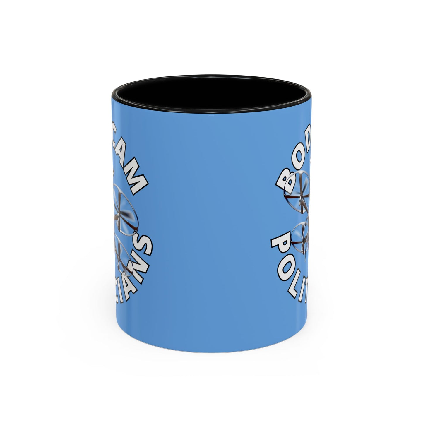 Bodycam the Politicians Drone Light Blue Accent Mug by theGreenDragonTavern.shop