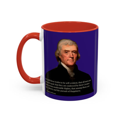 We hold these truths to be self-evident Dark Purple Accent Mug by theGreenDragonTavern.shop