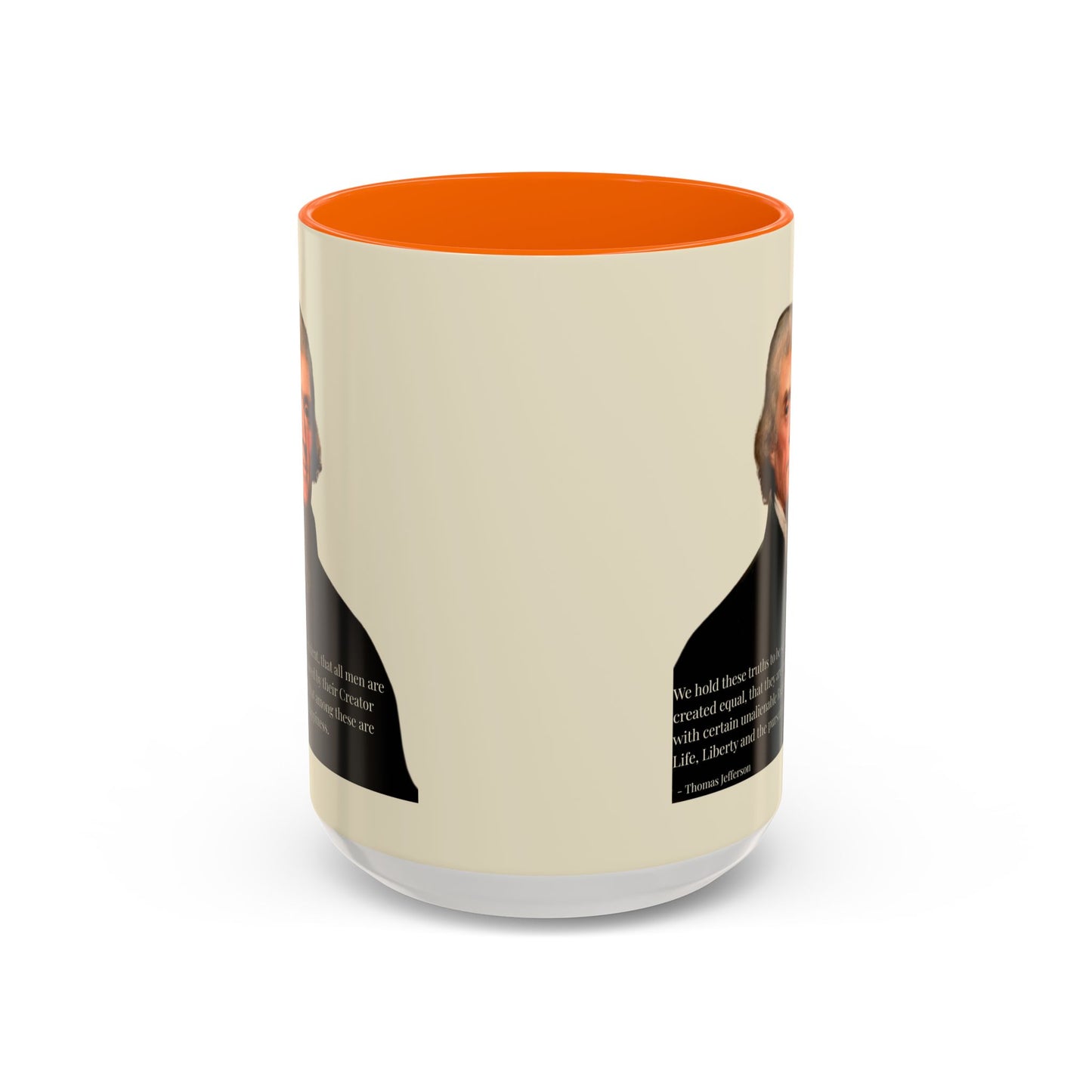 We hold these truths to be self-evident Parchment Yellow Accent Mug by theGreenDragonTavern.shop