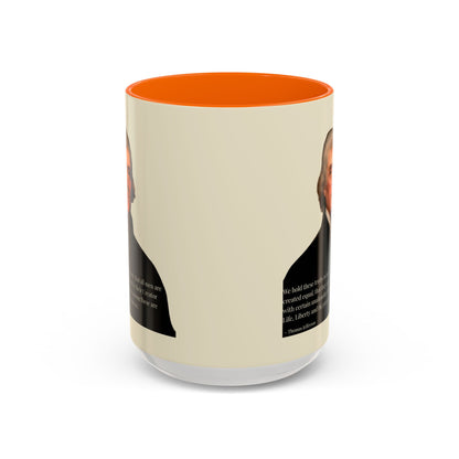 We hold these truths to be self-evident Parchment Yellow Accent Mug by theGreenDragonTavern.shop