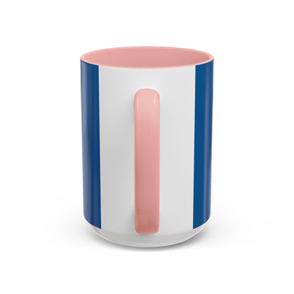 Hula Girl Packin' Heat Dark Blue Accent Mug by theGreenDragonTavern.shop
