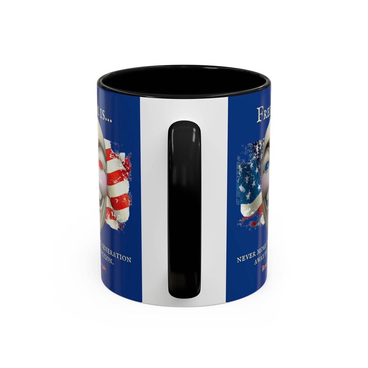 Ronald Reagan Freedom Vendetta Blue Accent Mug by theGreenDragonTavern.shop