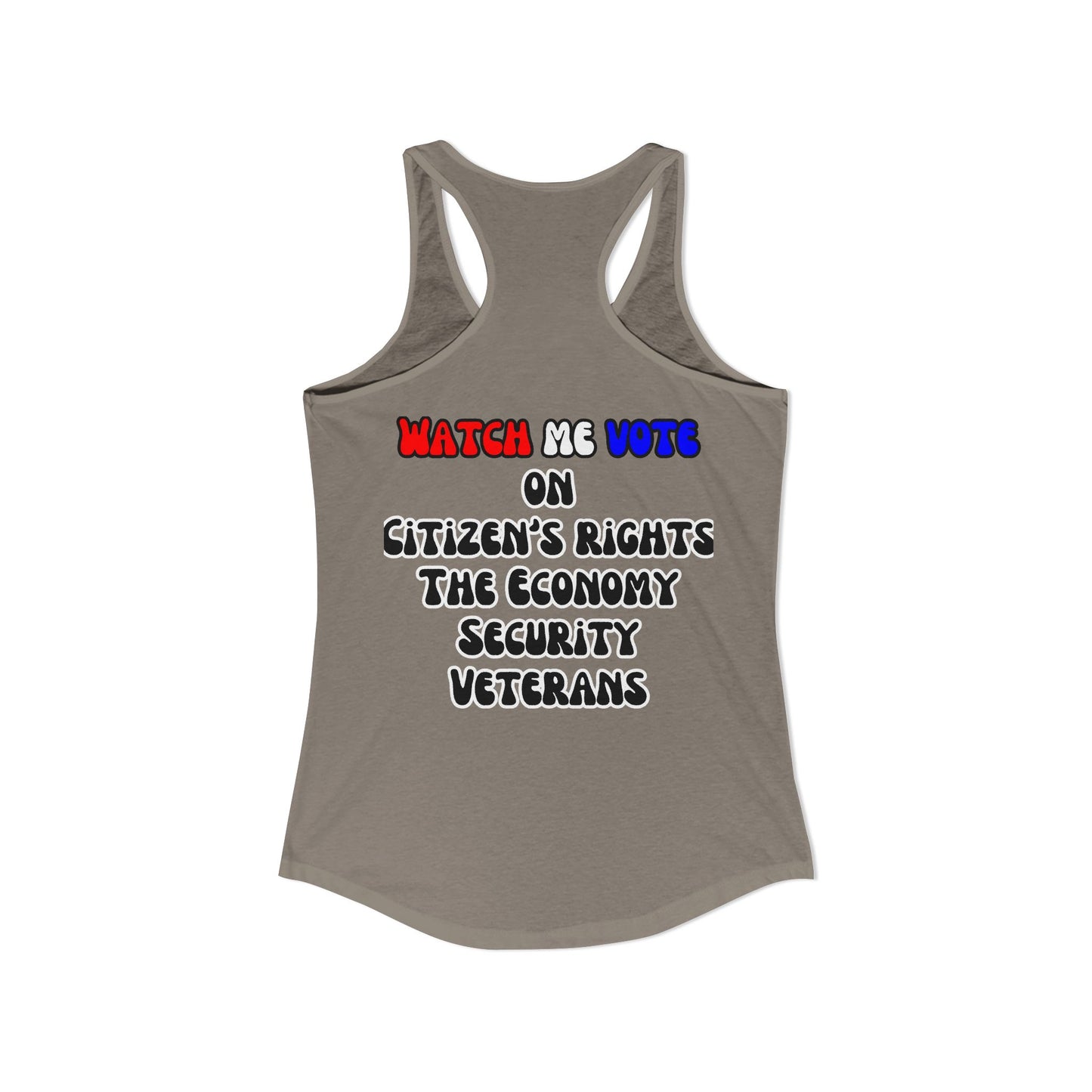 2-sided, I Am Woman Watch Me Vote Women's Racerback Tank Top by theGreenDragonTavern.shop