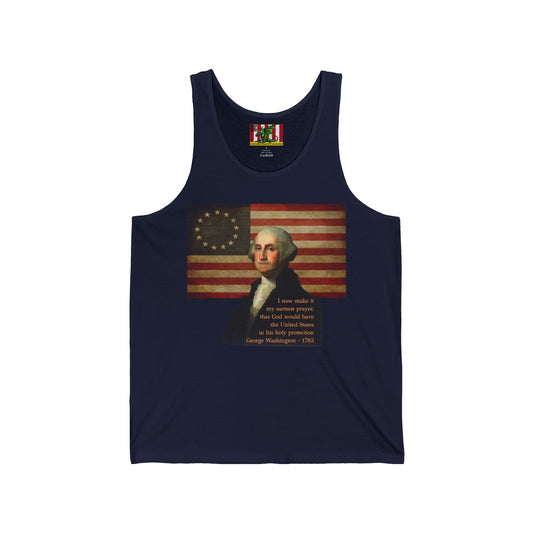 Washington's Earnest Prayer Unisex Jersey Tank Top by theGreenDragonTavern.shop
