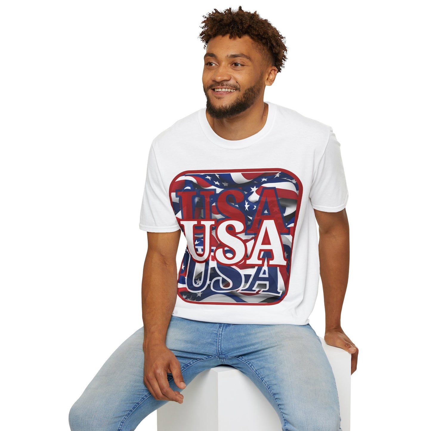 Red WHITE and Blue USA Patriot Light colors Unisex T-Shirt by theGreenDragonTavern.shop