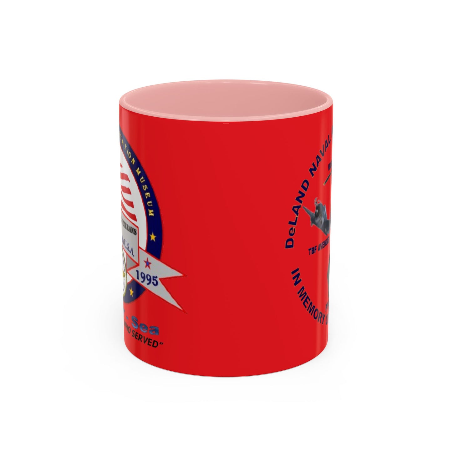 DNASM 2-sided, Founding & Student Art Red Accent Mug by theGreenDragonTavern.shop